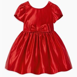 Janie and Jack Red Satin Dress with Bow